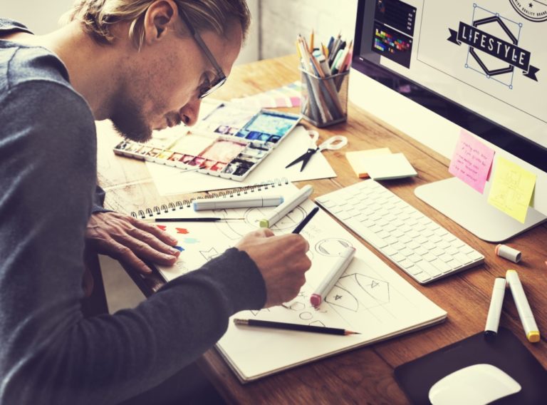 graphic designer working