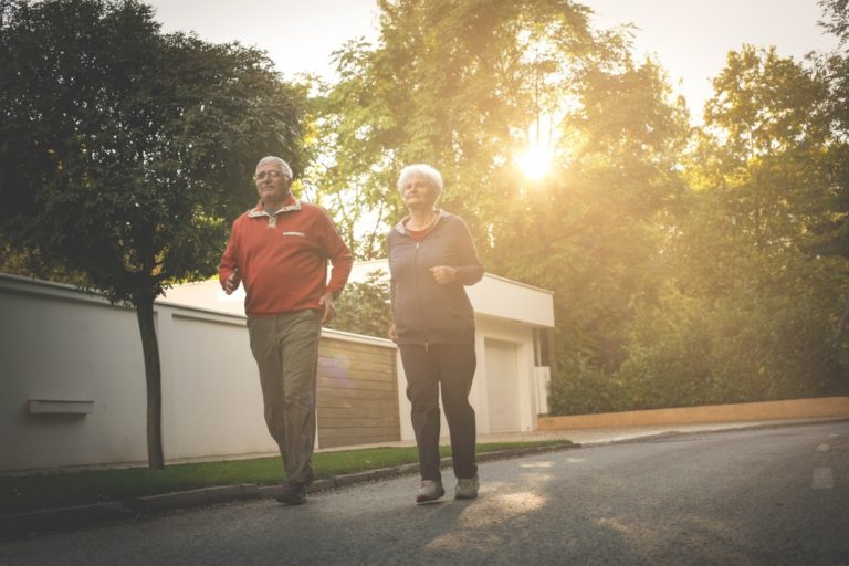 elderly jogging
