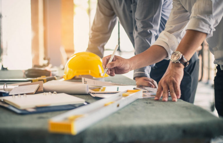 contractor planning a construction