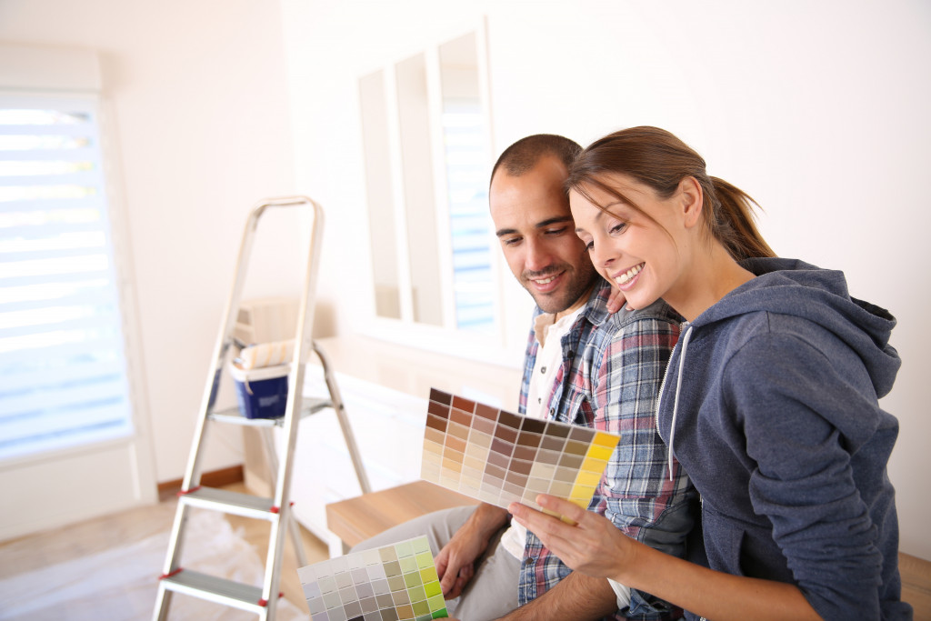 couple planning for wall paint
