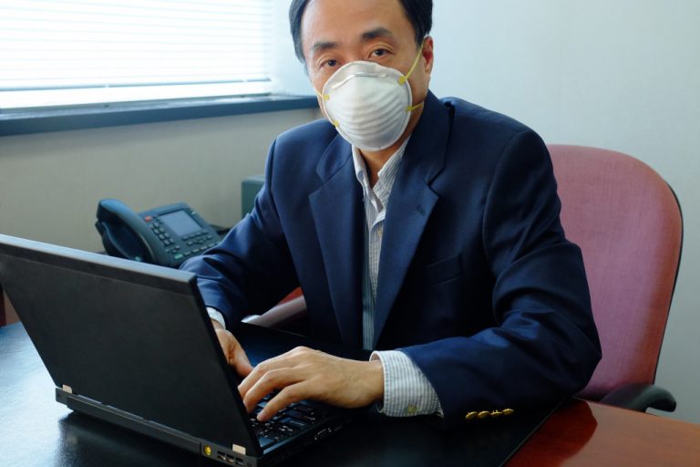 working with mask on