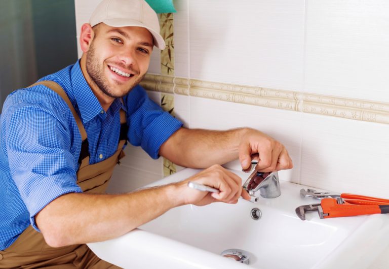professional plumber at work